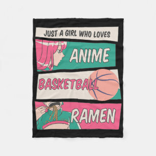 Just A Girl Who Lieben Anime Bysketbyll Ramen Kawa Fleecedecke