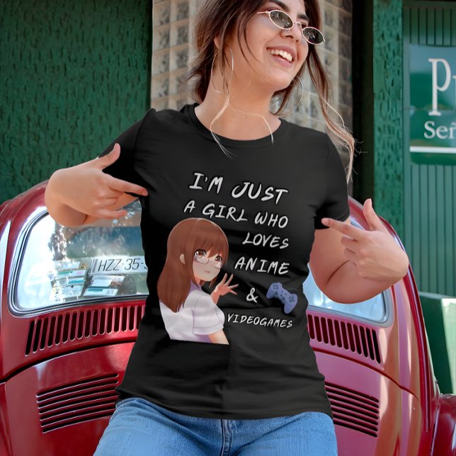 Just a Girl Who Lieben Anime und Videogames Japan T-Shirt (Von Creator hochgeladen)