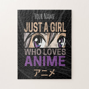Just a Girl Who Lieben Anime Vintag Manga Kawaii Puzzle