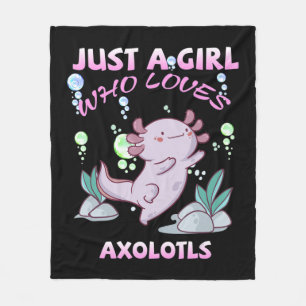 Just A Girl Who Lieben Axolotls Anime Kawaii Gift  Fleecedecke
