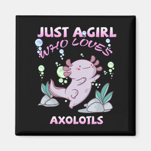 Just A Girl Who Lieben Axolotls Anime Kawaii Gift  Magnet