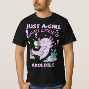 Just A Girl Who Lieben Axolotls Anime Kawaii Gift  T-Shirt