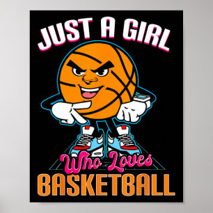 Just A Girl Who Lieben Basketball Zitat für Basket Poster