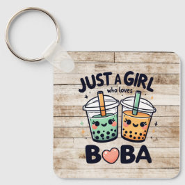 "Just a Girl Who Lieben Boba" Personalisierter Sch Schlüsselanhänger