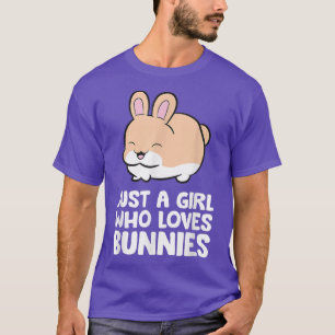 Just a Girl Who Lieben Bunnies Women Girls Bunny L T-Shirt