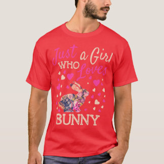 Just a Girl Who Lieben Bunny Funny Funny Rabbit Lo T-Shirt