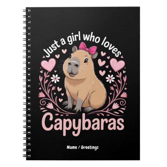 Just a Girl Who Lieben Capybaras Funny Niedliches  Notizblock (Vorderseite)
