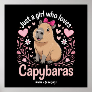 Just a Girl Who Lieben Capybaras Funny Niedliches  Poster