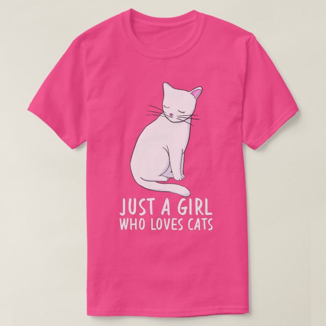 Just a Girl Who Lieben Cats Funny Niedlich Kitten  T-Shirt (Design vorne)