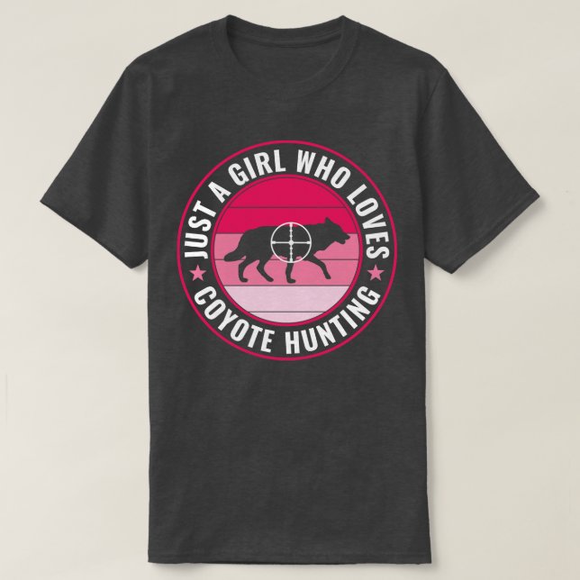 Just a Girl Who Lieben Coyote Jagd Funny Yote Hu T-Shirt (Design vorne)