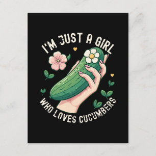 Just a Girl Who Lieben Cucumbers - Funny Vegetaria Begleitkarte