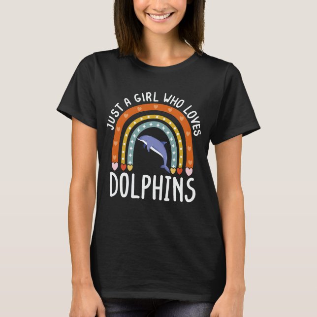 Just A Girl Who Lieben Delphine Rainbow Gift T-Shirt (Vorderseite)