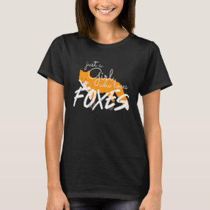 Just a Girl Who Lieben Foxes Art Niedlich Fox Anim T-Shirt