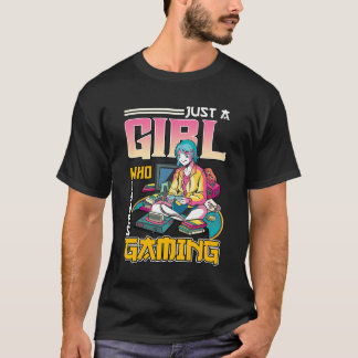 Just a Girl Who Lieben Gaming Video Gamer Girl Ges T-Shirt