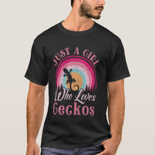 Just a Girl Who Lieben Geckos Women Girls Vintag G T-Shirt