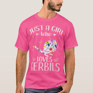 Just A Girl Who Lieben Gerbils Niedlich Gerbil Lov T-Shirt