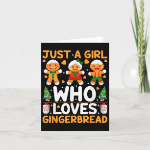 Just A Girl Who Lieben Gingerbread Mann Christmas  Karte