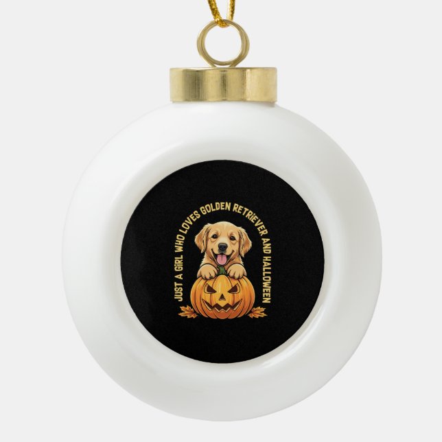 Just a Girl Who Lieben Golden Retrievers Keramik Kugel-Ornament (Vorderseite)