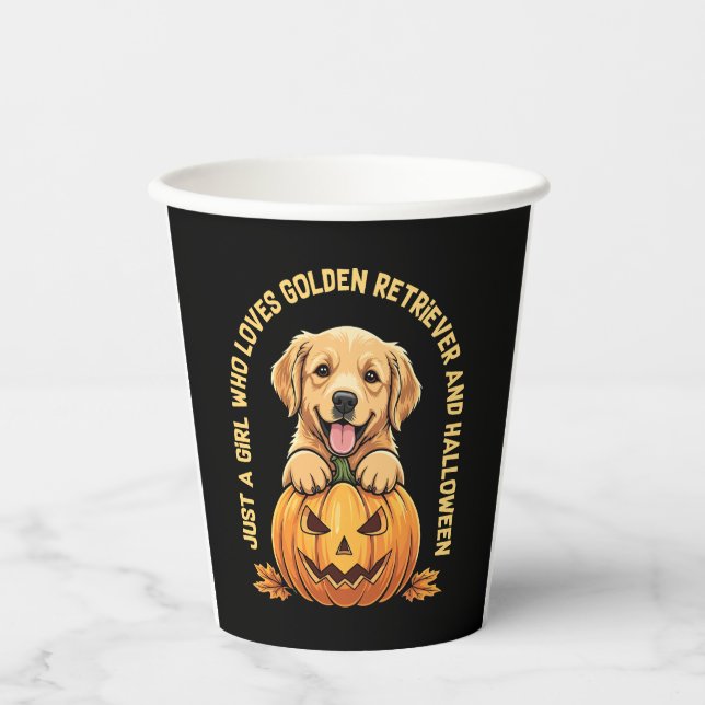 Just a Girl Who Lieben Golden Retrievers Pappbecher (Vorderseite)