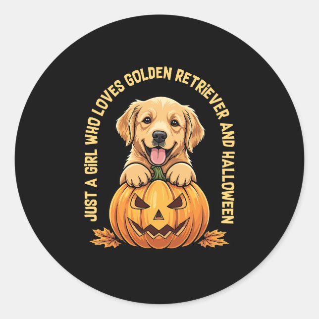 Just a Girl Who Lieben Golden Retrievers Runder Aufkleber (Vorderseite)