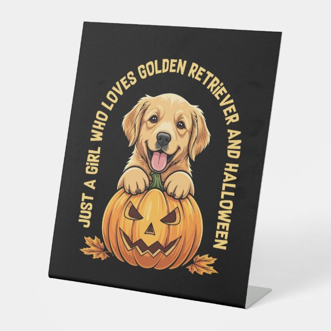 Just a Girl Who Lieben Golden Retrievers Sockelschild (Vorderseite)