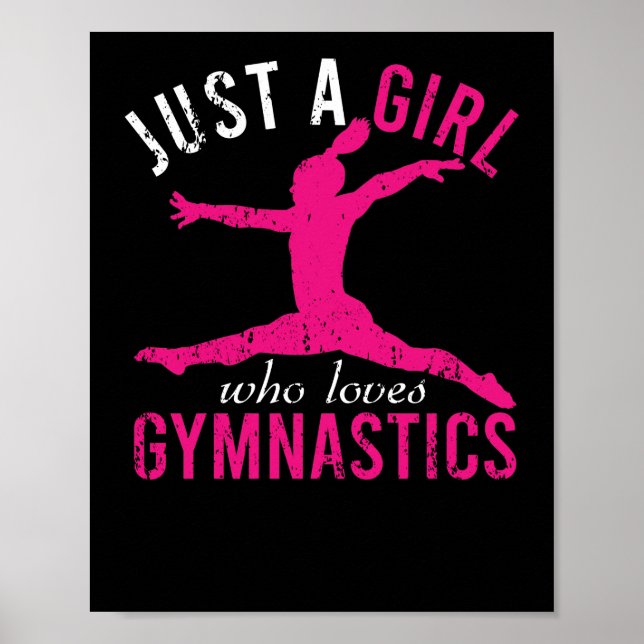 Just A Girl Who Lieben Gymnastik Gymnast Sport Poster (Vorne)