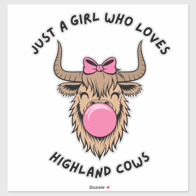 Just a Girl Who Lieben Highland Cows Scottish Aufkleber (Blatt)