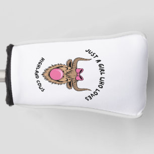 Just a Girl Who Lieben Highland Cows Scottish Golf Headcover