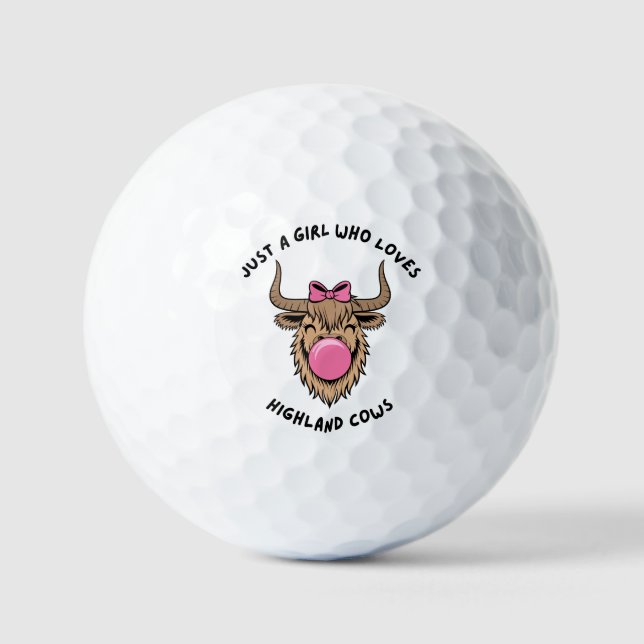 Just a Girl Who Lieben Highland Cows Scottish Golfball (Vorderseite)