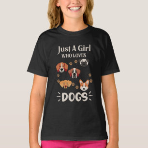 Just-a-Girl-Who-Lieben-Hunde-Lover T-Shirt