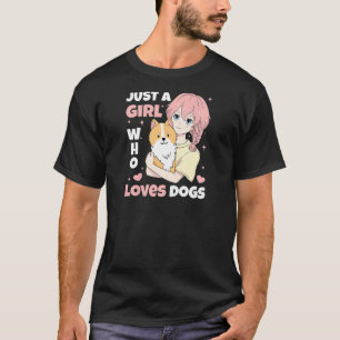 Just A Girl Who Lieben Hunde Niedlich Corgi Outfit T-Shirt