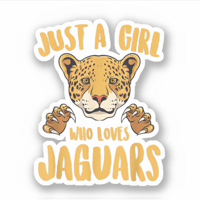 Just a Girl Who Lieben Jaguars Funny Jaguar Women  Aufkleber (Vorderseite)
