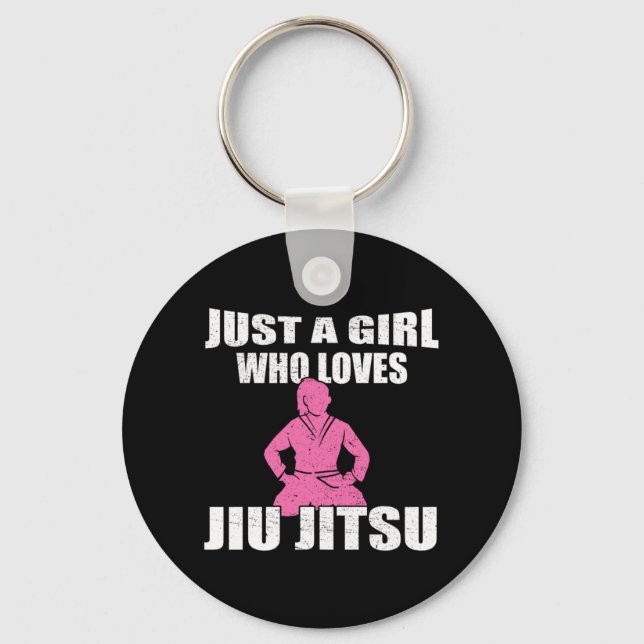 Just A Girl Who Lieben Jiu Jitsu Geschenkidee Schlüsselanhänger (Vorderseite)