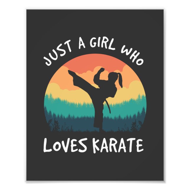 Just a Girl Who Lieben Karate - Retro Karate Girl Fotodruck (Vorne)