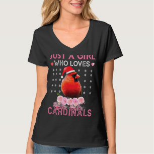 Just A Girl Who Lieben Kardinal Bird Lover Christm T-Shirt