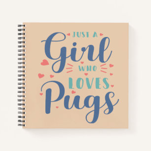 Just a Girl Who Lieben Möpsen Notebook Notizbuch