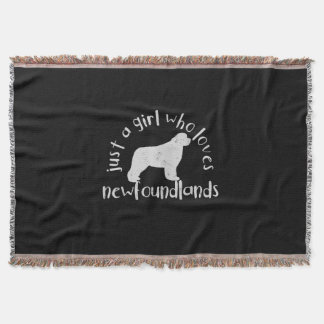 Just A Girl Who Lieben Neufundland Hundsprodukt Decke