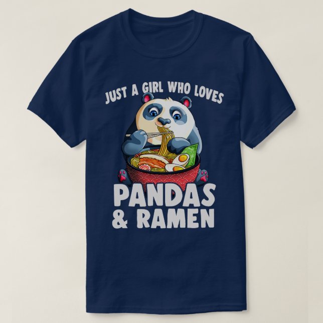 Just a Girl Who Lieben Pandas und Ramen Kawaii Pan T-Shirt (Design vorne)