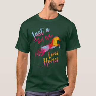 Just A Girl Who Lieben Pferde Lover lustig T-Shirt