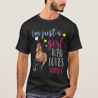 Just A Girl Who Lieben Pferde Niedliche Reitstall T-Shirt