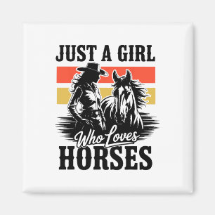 Just a Girl Who Lieben Pferde Western Cowgirl Herz Magnet