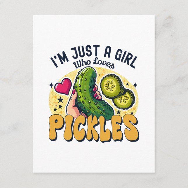 Just a Girl Who Lieben Pickles - Funny Vegan Begleitkarte (Vorderseite)