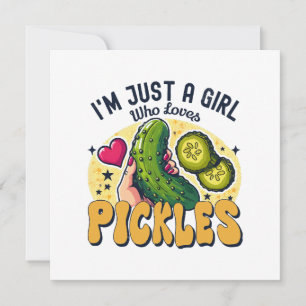 Just a Girl Who Lieben Pickles - Funny Vegan Einladung