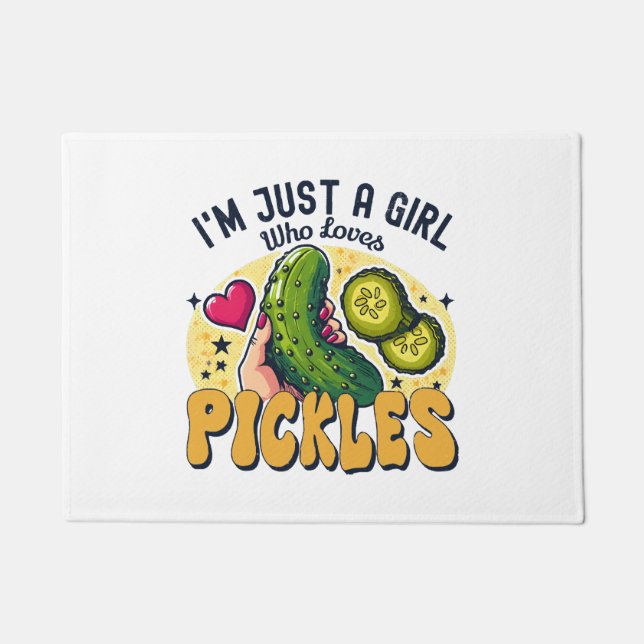 Just a Girl Who Lieben Pickles - Funny Vegan Fußmatte (Vorderseite)