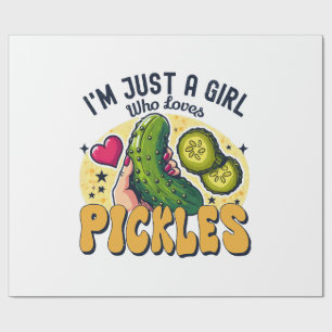 Just a Girl Who Lieben Pickles - Funny Vegan Geschenkpapier