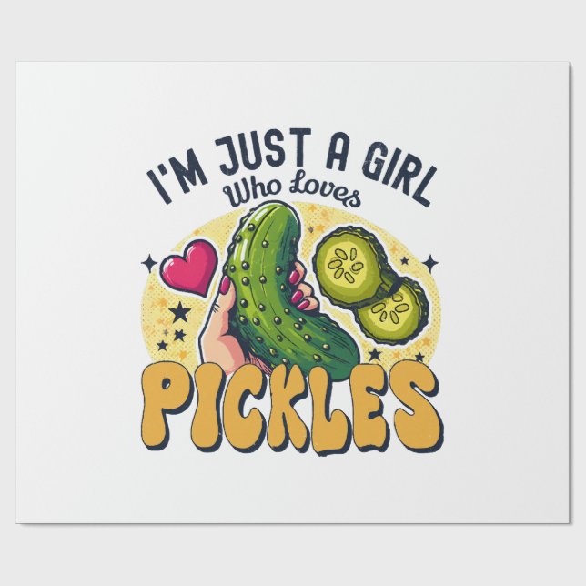 Just a Girl Who Lieben Pickles - Funny Vegan Geschenkpapier (Flach)