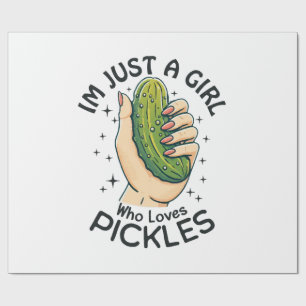 Just a Girl Who Lieben Pickles - Funny Vegan Geschenkpapier