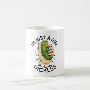 Just a Girl Who Lieben Pickles - Funny Vegan Kaffeetasse