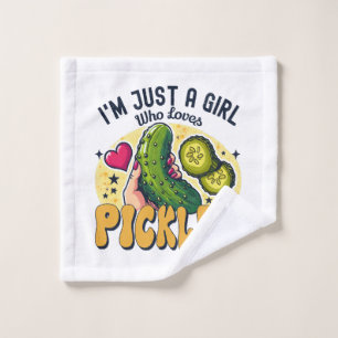 Just a Girl Who Lieben Pickles - Funny Vegan Waschlappen