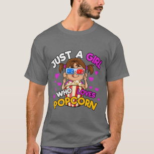 Just A Girl Who Lieben Popcorn lustig T-Shirt